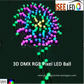 DC15V dmx rgb cor pixel 3d bola esfera